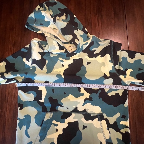 Tek Gear Camo Green Ultra Soft Fleece Hoodie Sweatshirt, Size XL - Picture 9 of 9
